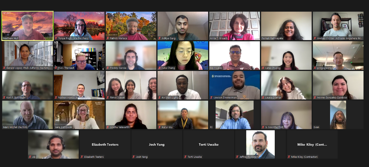 Screenshot of participants (on Zoom) of the Nanotechnology Entrepreneurship Challenge.